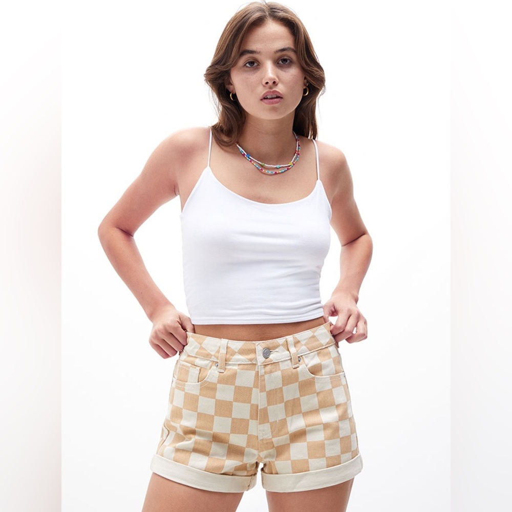 NWT Size 28 PacSun Checkerboard Mom Shorts